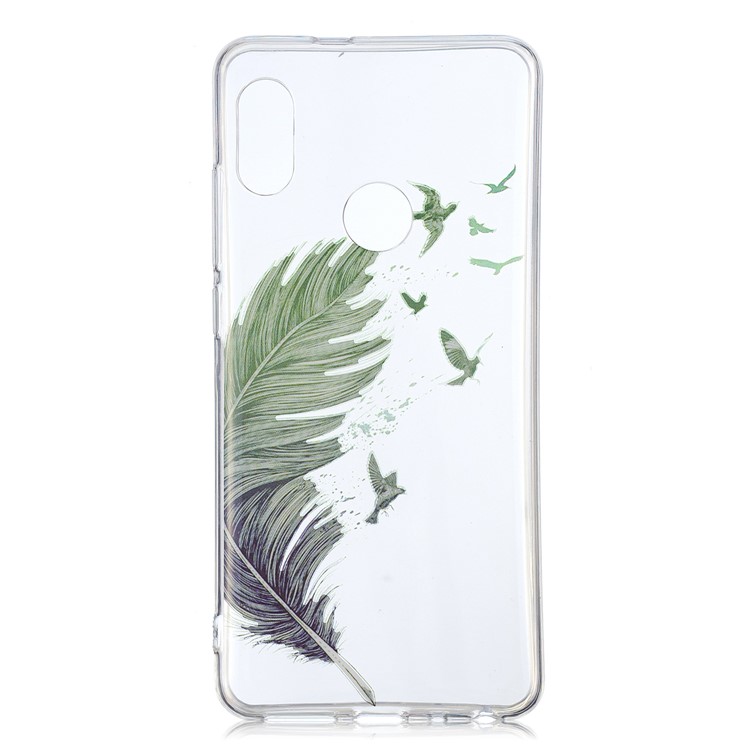 Pattern Printing IMD TPU Case Accessory for Xiaomi Redmi Note 5 Pro (Dual Camera) / Redmi Note 5 (China) - Feather Pattern-1