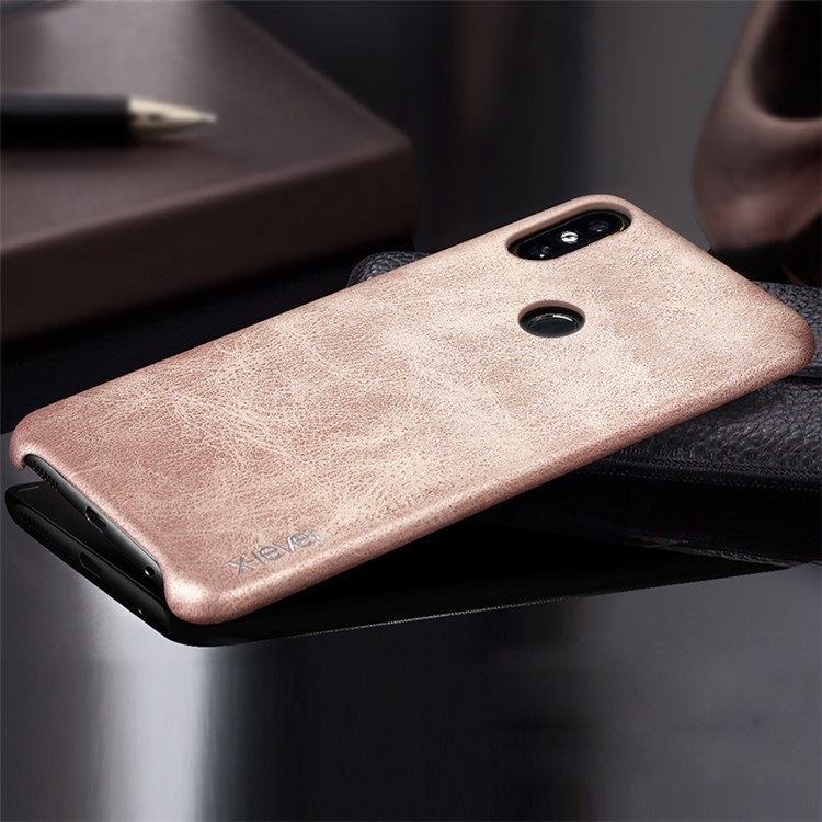 X-LEVEL Vintage Leather Coated PC Back Cover for Xiaomi Mi Mix 2s - Gold-1
