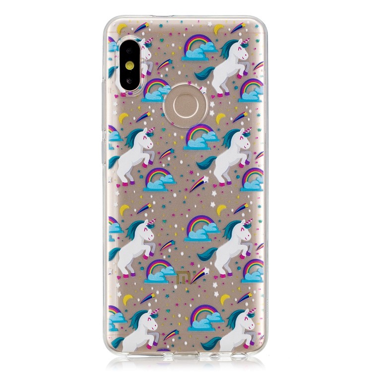 Pattern Printing Soft TPU Back Phone Shell for Xiaomi Redmi Note 5 Pro (Dual Camera) / Redmi Note 5 (China) - Unicorns and Rainbow-1