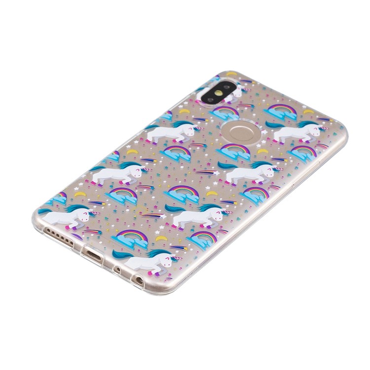 Pattern Printing Soft TPU Back Phone Shell for Xiaomi Redmi Note 5 Pro (Dual Camera) / Redmi Note 5 (China) - Unicorns and Rainbow-2