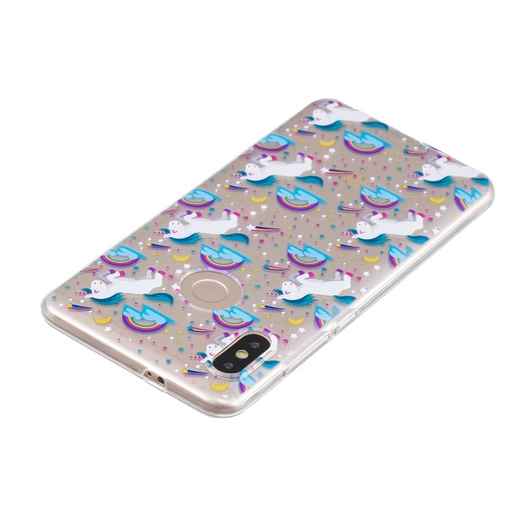 Pattern Printing Soft TPU Back Phone Shell for Xiaomi Redmi Note 5 Pro (Dual Camera) / Redmi Note 5 (China) - Unicorns and Rainbow-3