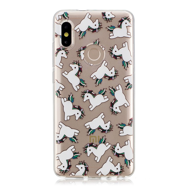 Pattern Printing Soft Slim TPU Back Phone Case for Xiaomi Redmi Note 5 Pro (Dual Camera) / Redmi Note 5 (China) - Jumping Horses-1