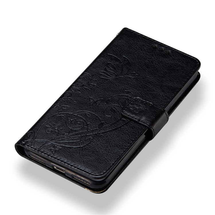 Imprinted Butterfly Flower Leather Wallet Stand Case for Xiaomi Redmi Note 5A Prime/Redmi Y1 (India) - Black-4