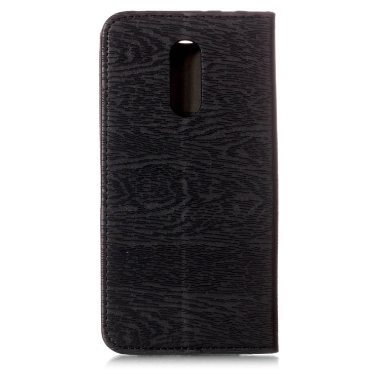 Wood Pattern PU Leather Auto-absorbed Case for Xiaomi Redmi Note 5 (12MP Rear Camera) / Redmi 5 Plus (China) - Black-3