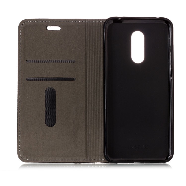 Wood Pattern PU Leather Auto-absorbed Case for Xiaomi Redmi Note 5 (12MP Rear Camera) / Redmi 5 Plus (China) - Black-4