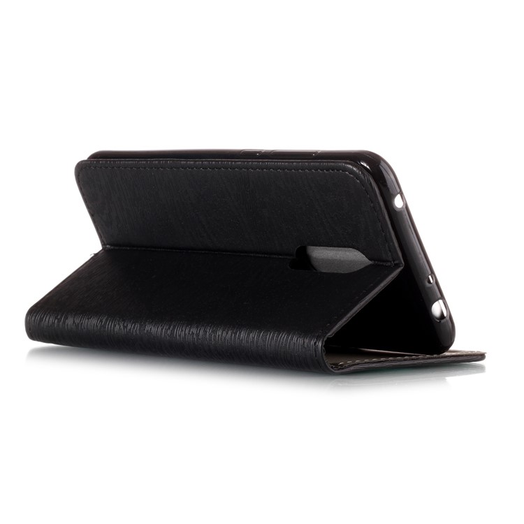Wood Pattern PU Leather Auto-absorbed Case for Xiaomi Redmi Note 5 (12MP Rear Camera) / Redmi 5 Plus (China) - Black-5