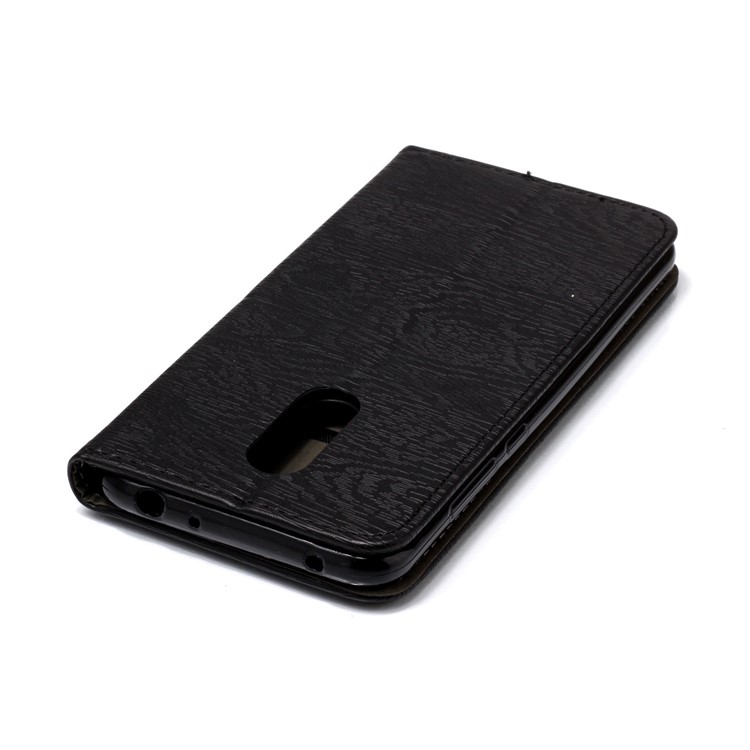 Wood Pattern PU Leather Auto-absorbed Case for Xiaomi Redmi Note 5 (12MP Rear Camera) / Redmi 5 Plus (China) - Black-7