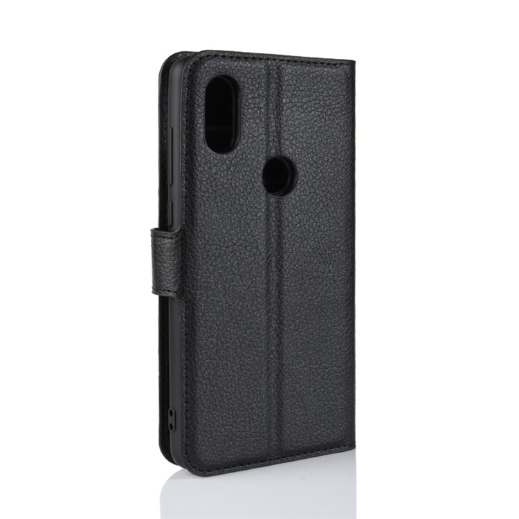 Litchi Skin Wallet Leather Stand Case for Xiaomi Mi Mix 2s - Black-6