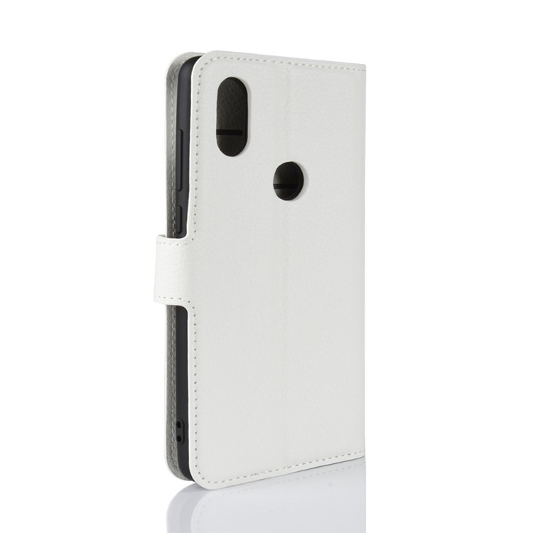 Litchi Skin Wallet Leather Stand Cover for Xiaomi Mi Mix 2s - White-6