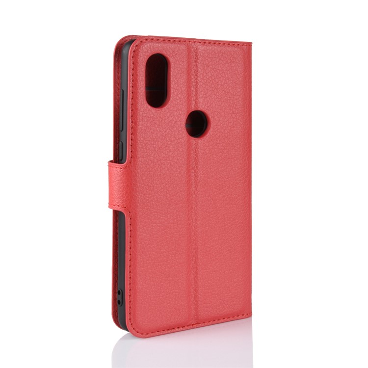 Litchi Skin Wallet Leather Cell Phone Case for Xiaomi Mi Mix 2s - Red-6