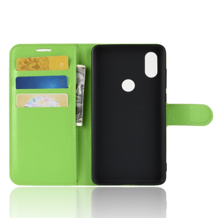 Litchi Skin Magnetic Leather Stand Cover for Xiaomi Mi Mix 2s - Green-3