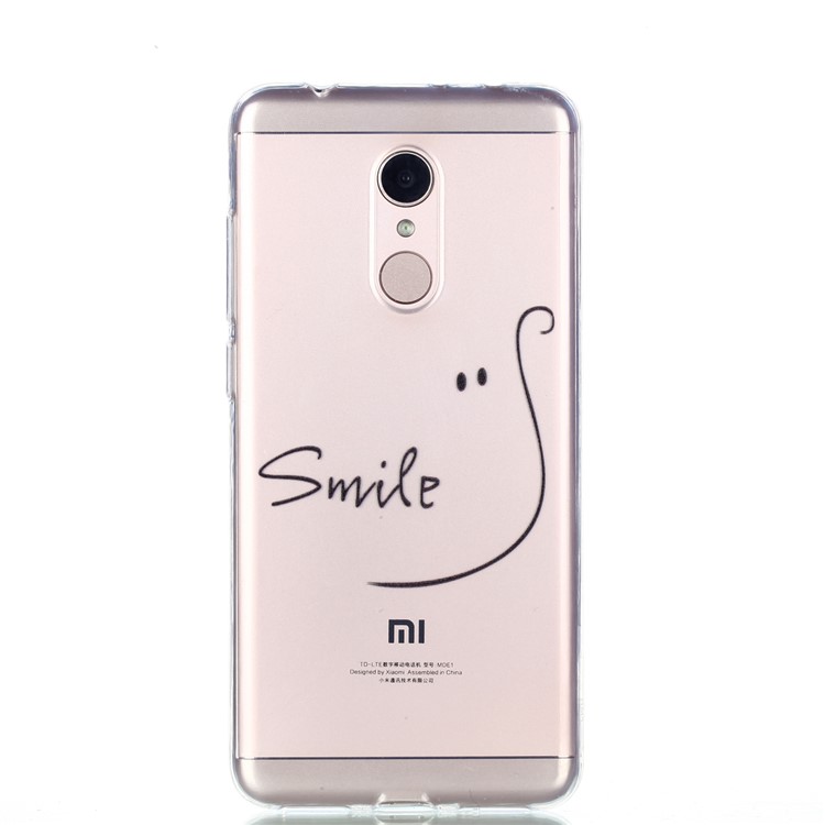 Ultra Thin Pattern Printing Soft TPU Back Phone Accessory Casing for Xiaomi Redmi 5 - Smile-1