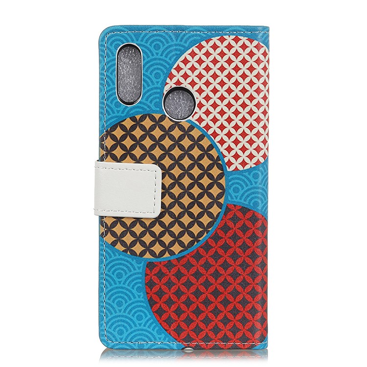Patterned PU Leather Wallet Magnetic Phone Casing with Stand for Xiaomi Mi 6X - Seamless Circle Pattern-3