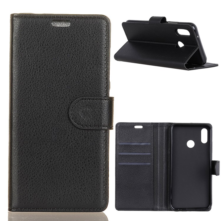 Litchi Texture Wallet Stand Leather Phone Case for Xiaomi Mi 6X - Black-1