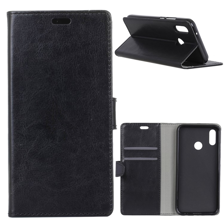 Crazy Horse Texture Wallet Stand Leather Case for Xiaomi Mi 6X - Black-1