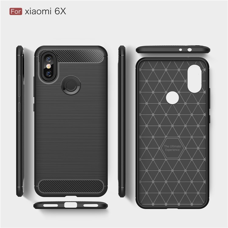 Carbon Fibre Brushed TPU Case for Xiaomi Mi A2 / Mi 6X - Black-10