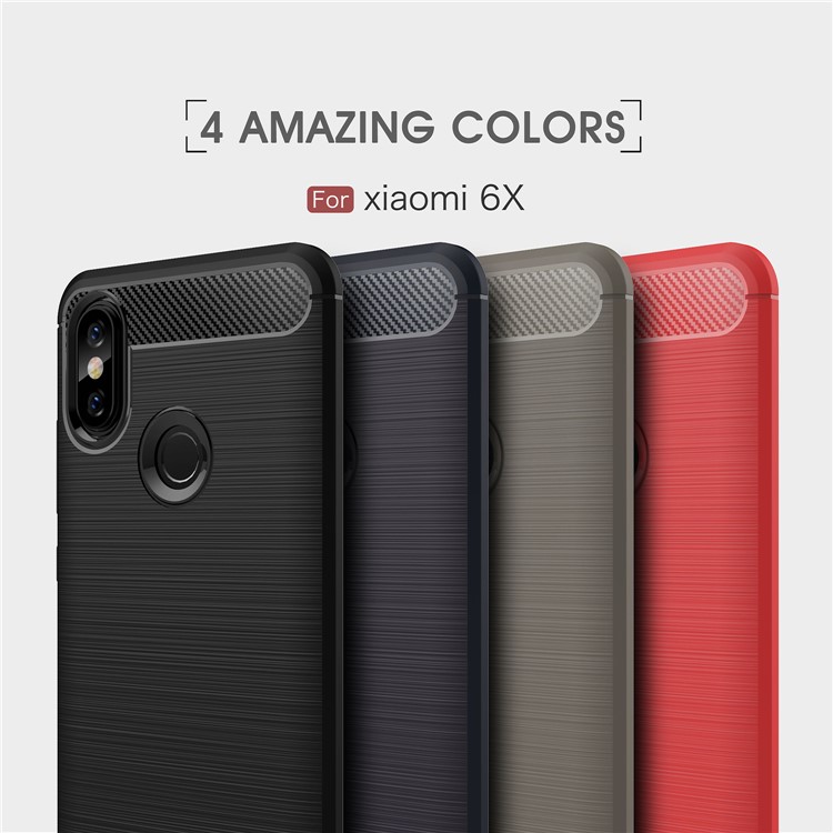 Carbon Fibre Brushed TPU Case for Xiaomi Mi A2 / Mi 6X - Black-11