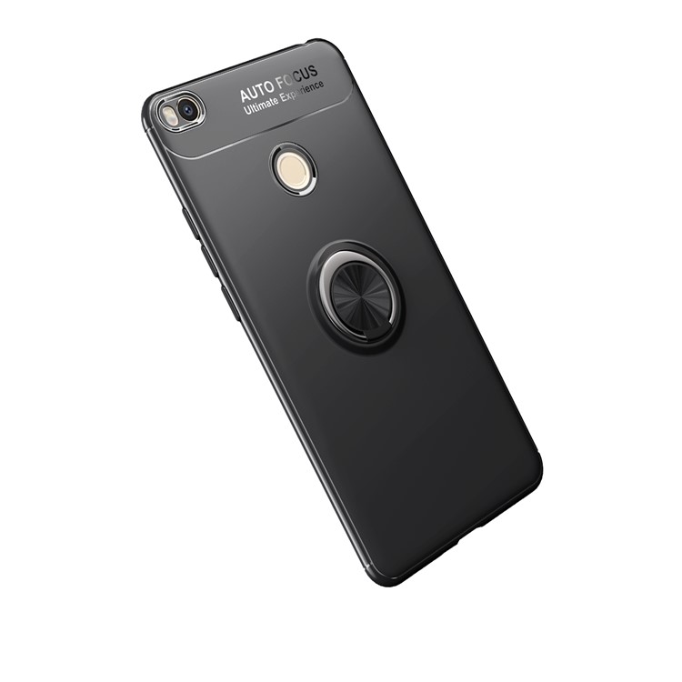 Finger Ring Kickstand TPU Case for Xiaomi Mi Max 2 (Built-in Metal Sheet) - Black-19