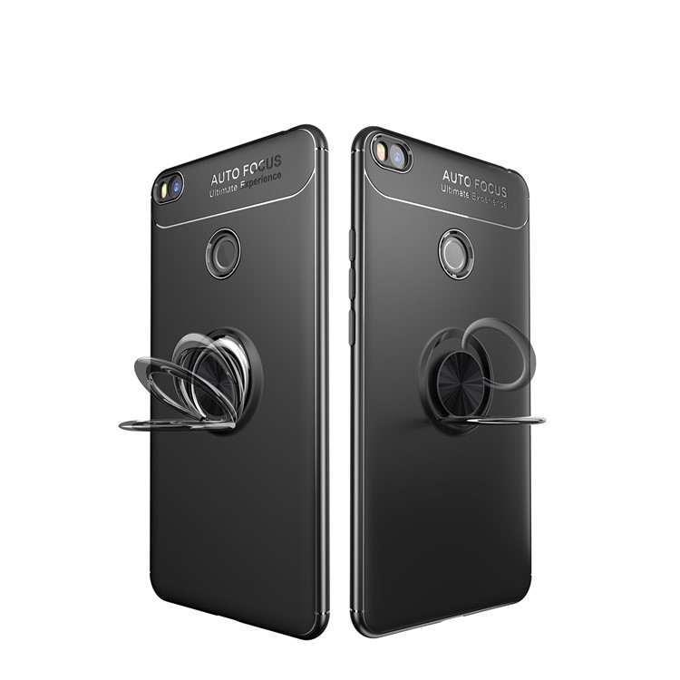 Finger Ring Kickstand TPU Case for Xiaomi Mi Max 2 (Built-in Metal Sheet) - Black-3