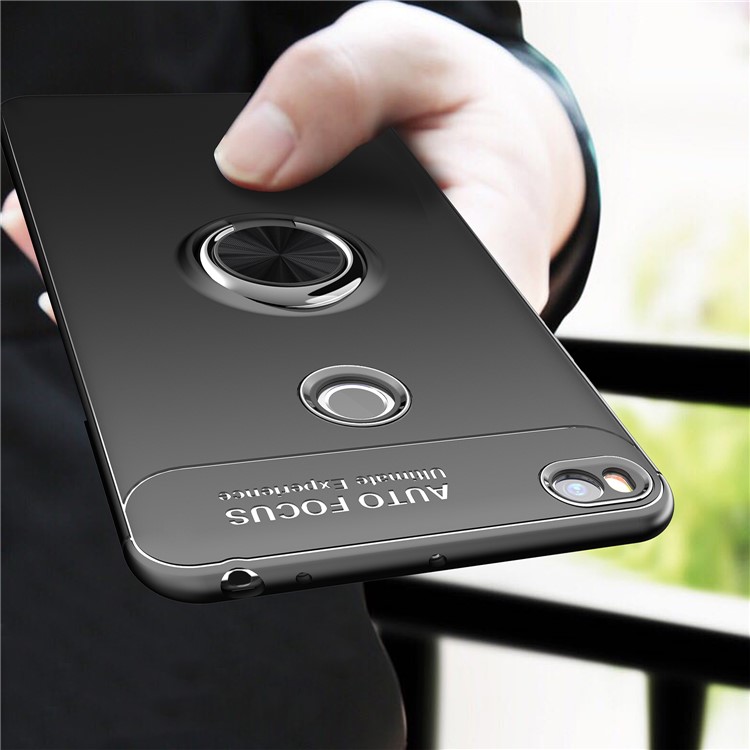 Finger Ring Kickstand TPU Case for Xiaomi Mi Max 2 (Built-in Metal Sheet) - Black-5