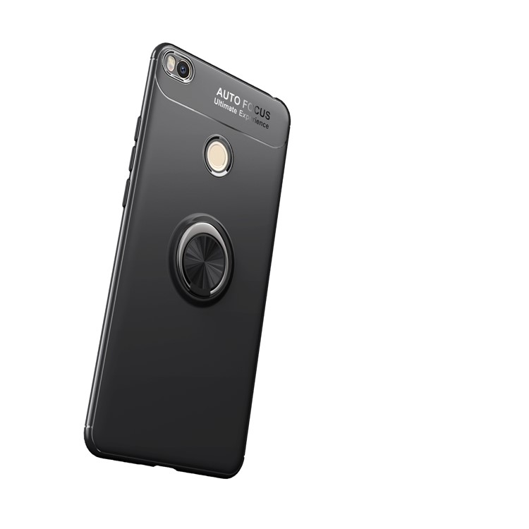 Finger Ring Kickstand TPU Case for Xiaomi Mi Max 2 (Built-in Metal Sheet) - Black-15