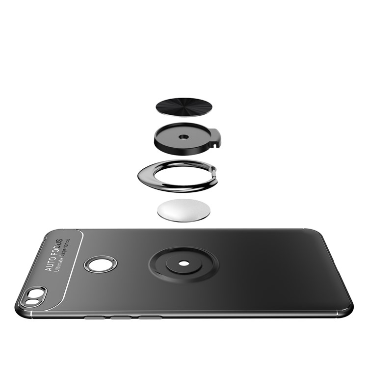 Finger Ring Kickstand TPU Case for Xiaomi Mi Max 2 (Built-in Metal Sheet) - Black-17