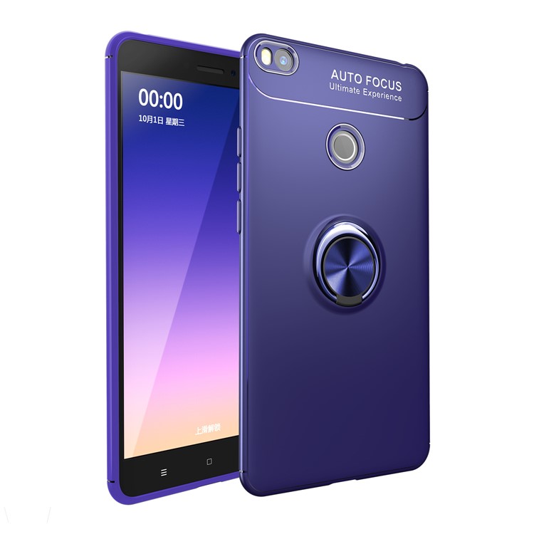 Finger Ring Kickstand TPU Phone Cover Case for Xiaomi Mi Max 2 (Built-in Metal Sheet) - Blue-1