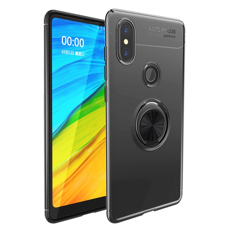 Finger Ring Kickstand TPU Case for Xiaomi Mi Mix 2s (Built-in Metal Sheet) - Black-1