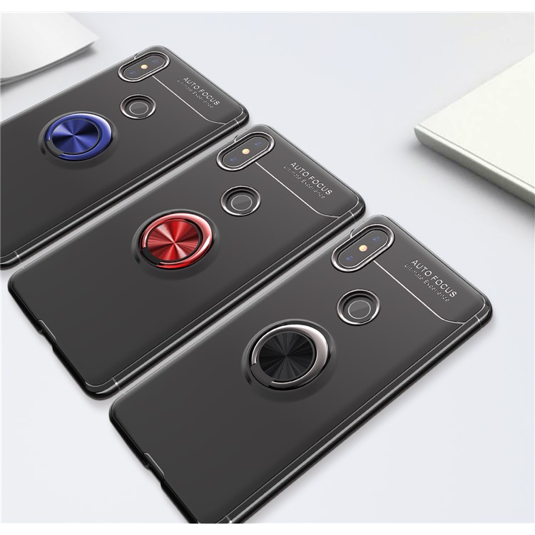 Finger Ring Kickstand TPU Case for Xiaomi Mi Mix 2s (Built-in Metal Sheet) - Black-14