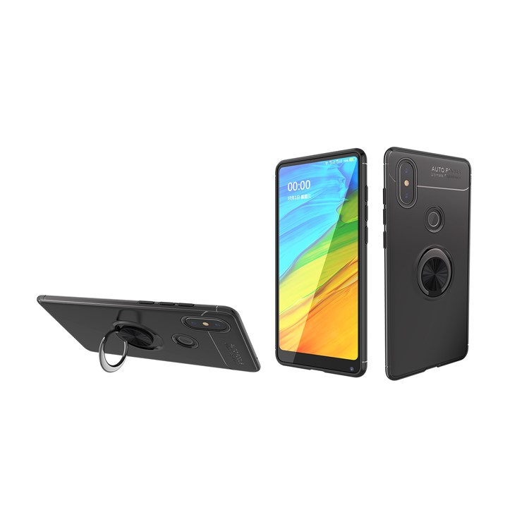 Finger Ring Kickstand TPU Case for Xiaomi Mi Mix 2s (Built-in Metal Sheet) - Black-15