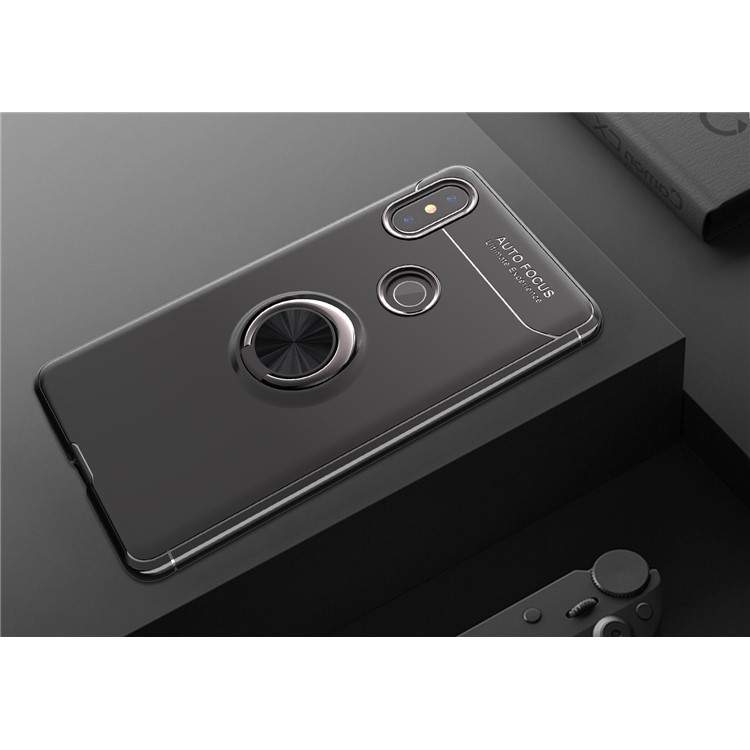 Finger Ring Kickstand TPU Case for Xiaomi Mi Mix 2s (Built-in Metal Sheet) - Black-17