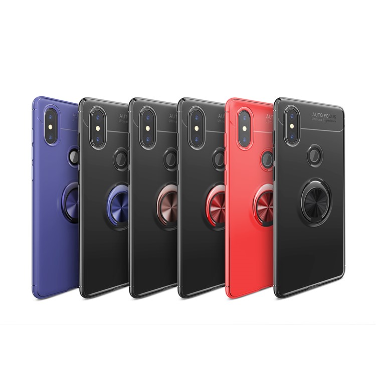 Finger Ring Kickstand TPU Case for Xiaomi Mi Mix 2s (Built-in Metal Sheet) - Black-18