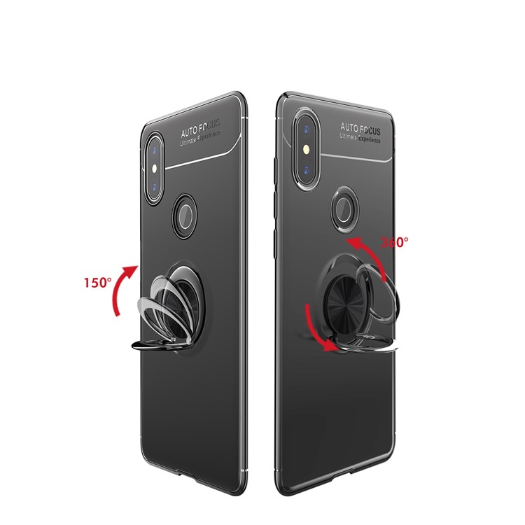 Finger Ring Kickstand TPU Case for Xiaomi Mi Mix 2s (Built-in Metal Sheet) - Black-2