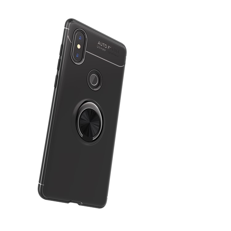 Finger Ring Kickstand TPU Case for Xiaomi Mi Mix 2s (Built-in Metal Sheet) - Black-3