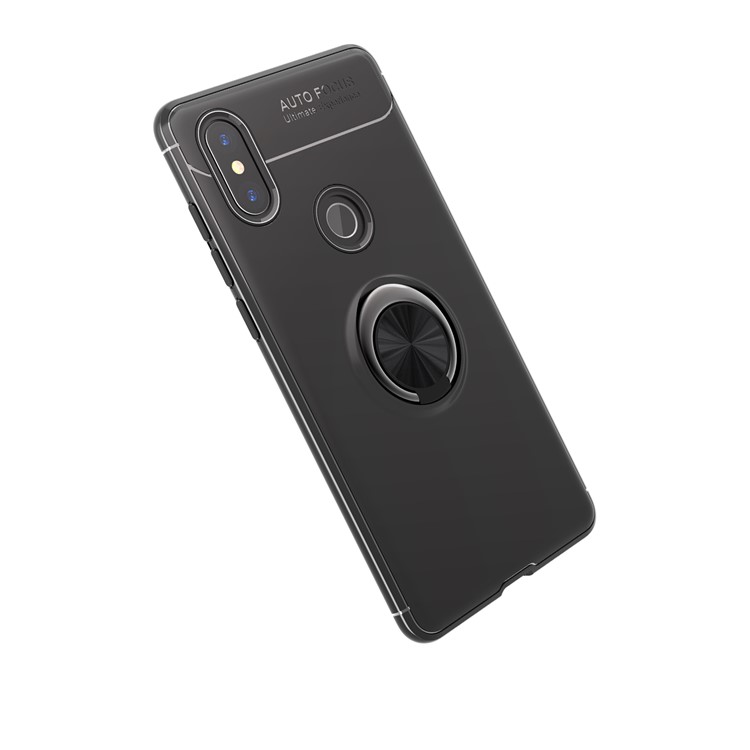 Finger Ring Kickstand TPU Case for Xiaomi Mi Mix 2s (Built-in Metal Sheet) - Black-4