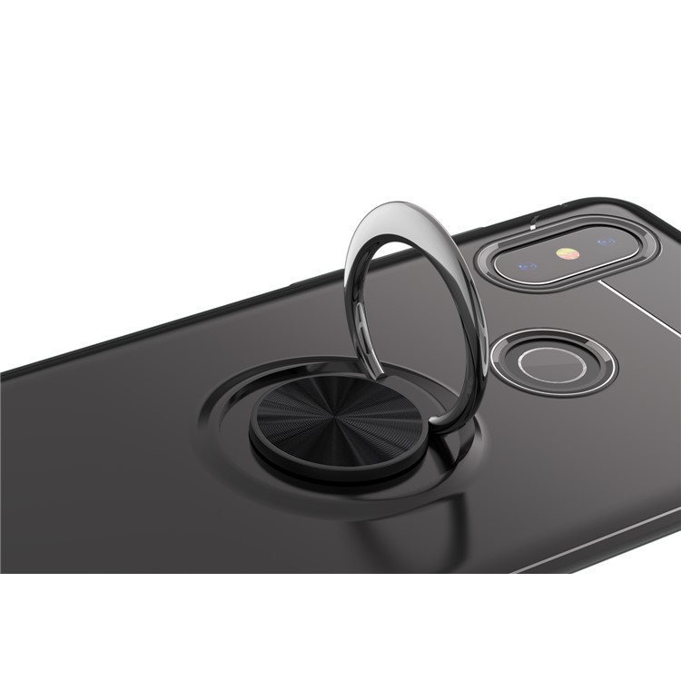 Finger Ring Kickstand TPU Case for Xiaomi Mi Mix 2s (Built-in Metal Sheet) - Black-7
