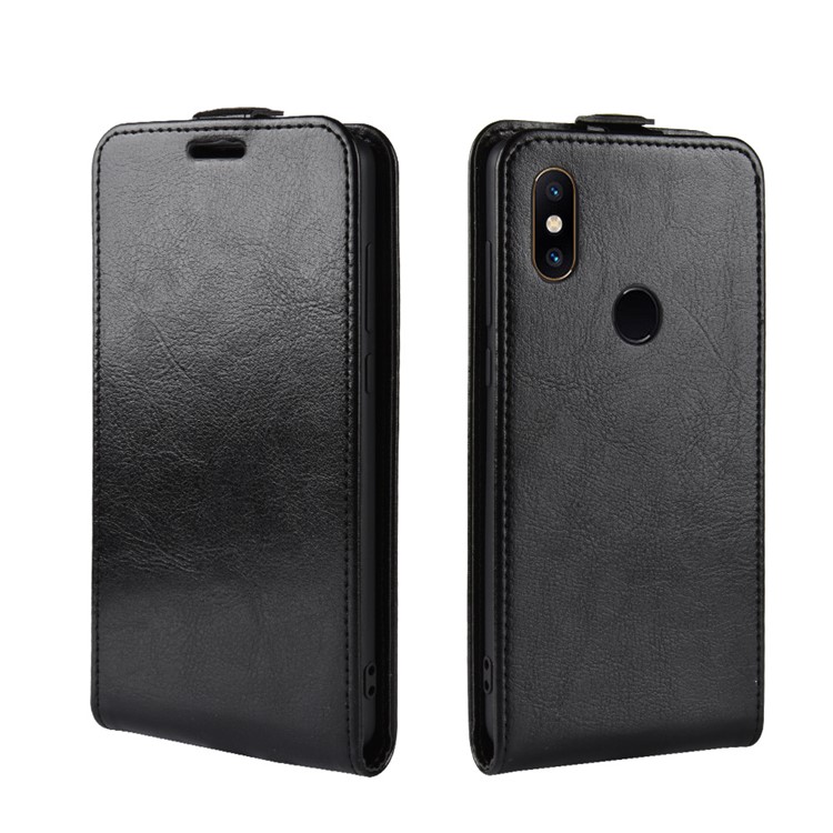 Crazy Horse Vertical Leather Card Holder Case for Xiaomi Mi Mix 2s - Black-2