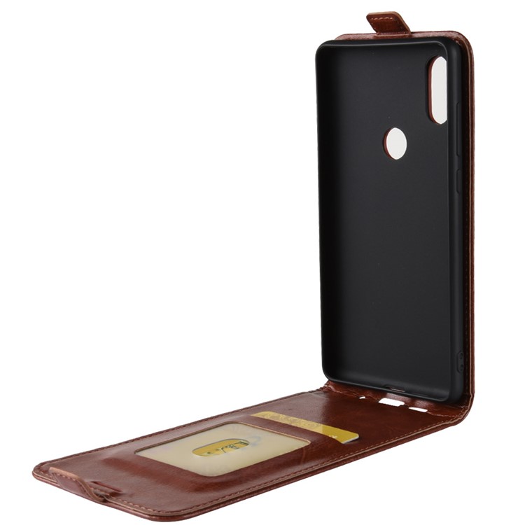 Crazy Horse Vertical Leather Card Holder Mobile Shell for Xiaomi Mi Mix 2s - Brown-10
