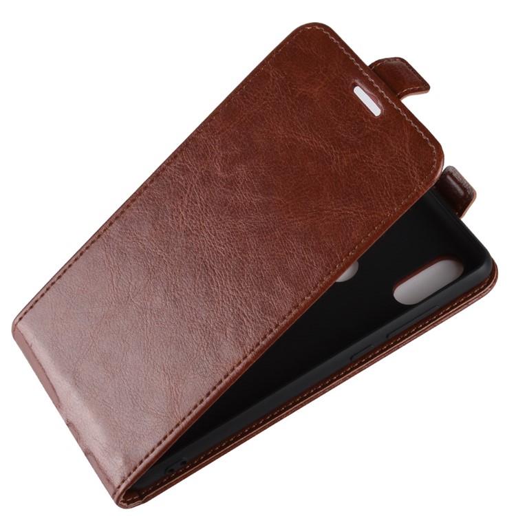 Crazy Horse Vertical Leather Card Holder Mobile Shell for Xiaomi Mi Mix 2s - Brown-4