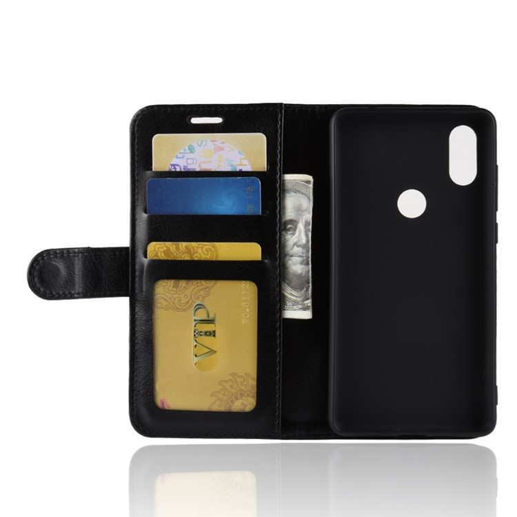 Crazy Horse Wallet Leather Stand Case for Xiaomi Mi Mix 2s - Black-5