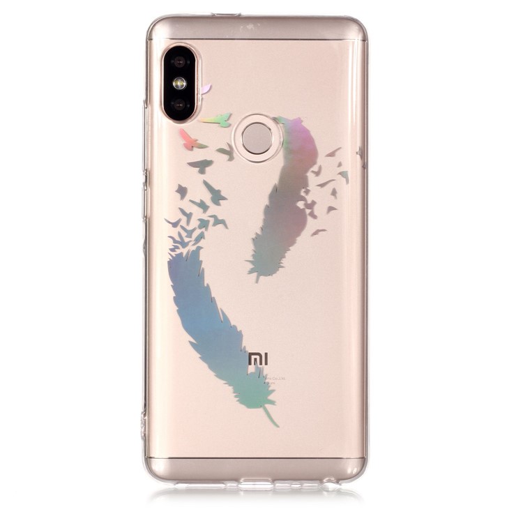 Colorful Laser Carving Patterned TPU Phone Casing for Xiaomi Redmi Note 5 Pro (Dual Camera) / Redmi Note 5 (China) - Two Feathers-2