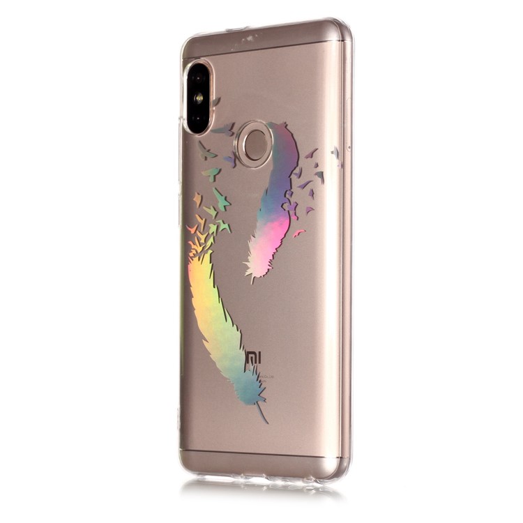 Colorful Laser Carving Patterned TPU Phone Casing for Xiaomi Redmi Note 5 Pro (Dual Camera) / Redmi Note 5 (China) - Two Feathers-3