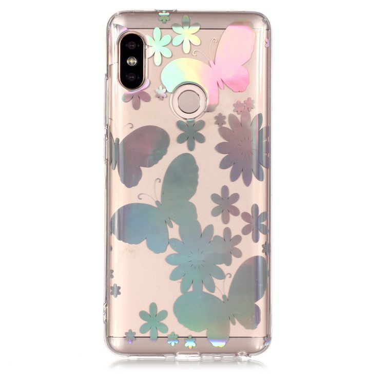 Colorful Laser Carving Patterned TPU Protective Shell for Xiaomi Redmi Note 5 Pro (Dual Camera) / Redmi Note 5 (China) - Butterflies and Flower-2