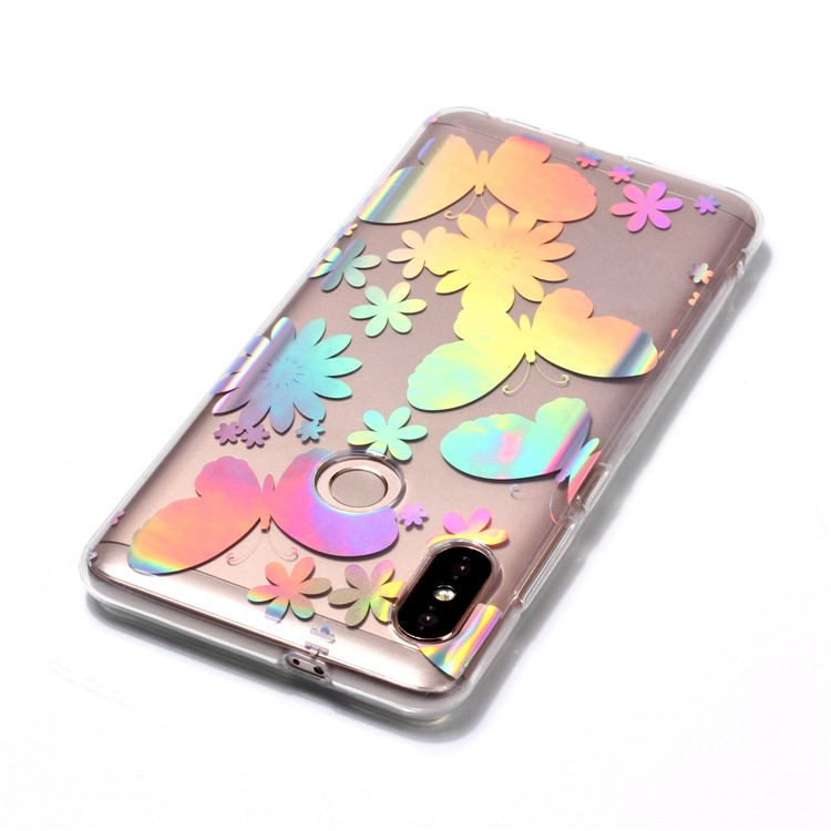 Colorful Laser Carving Patterned TPU Protective Shell for Xiaomi Redmi Note 5 Pro (Dual Camera) / Redmi Note 5 (China) - Butterflies and Flower-5