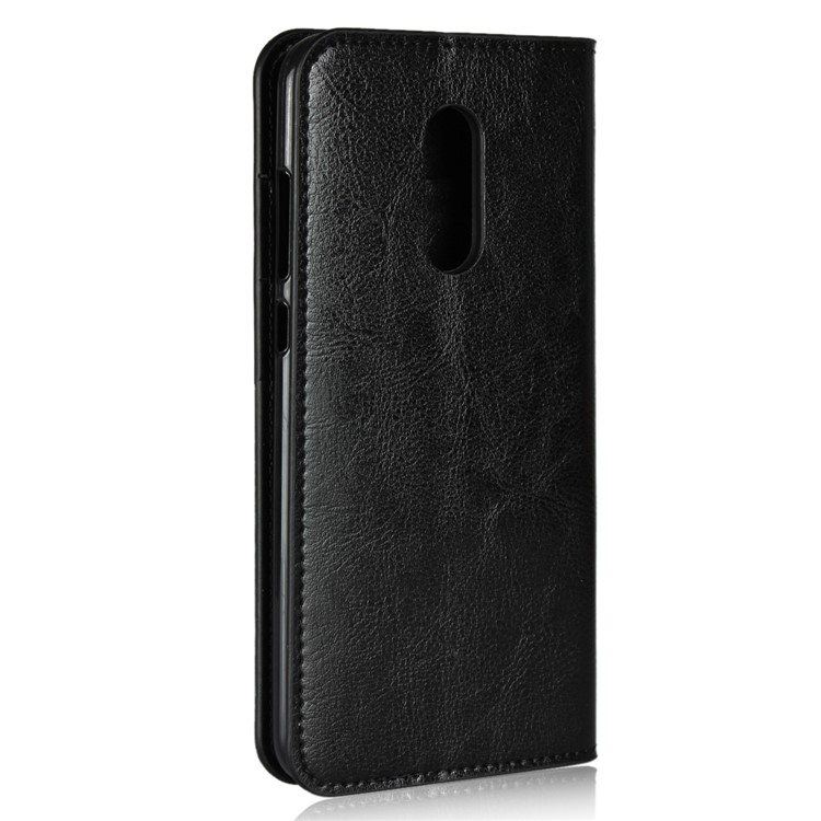 Crazy Horse Genuine Leather Wallet Stand Case for Xiaomi Redmi Note 5 (12MP Rear Camera) / Redmi 5 Plus (China) - Black-3