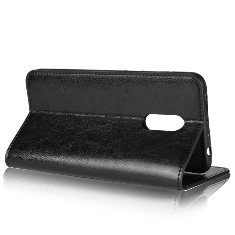 Crazy Horse Genuine Leather Wallet Stand Case for Xiaomi Redmi Note 5 (12MP Rear Camera) / Redmi 5 Plus (China) - Black-6