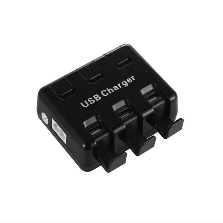 6 Puertos USB Charger Desktop Charging Dock Station Cubo Con Cubiertas a Prueba de Polvo - Negro-5