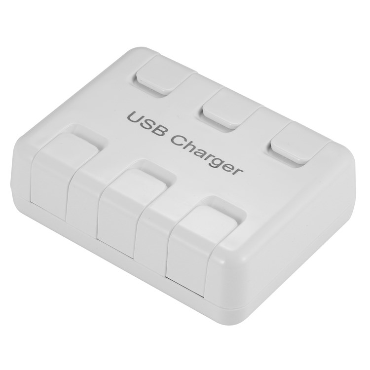 6-Port Desktop USB Hub Charging Station with Smart Identification - White-4