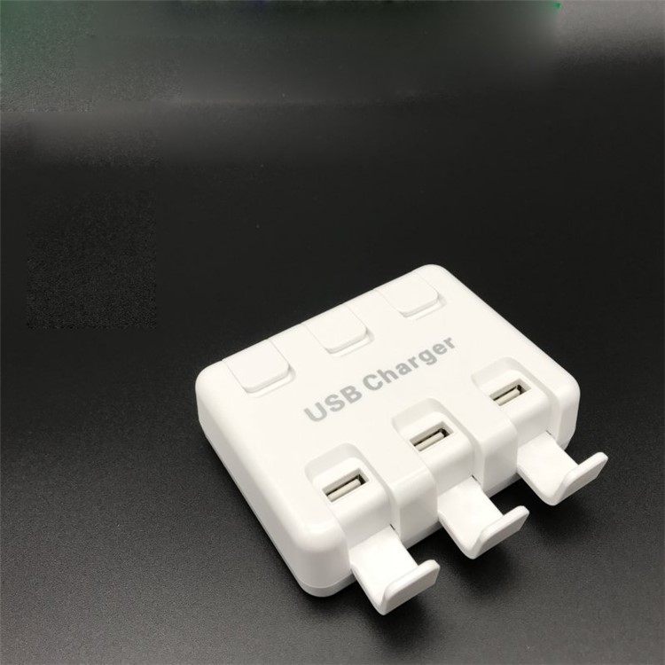 6-Port Desktop USB Hub Charging Station with Smart Identification - White-6