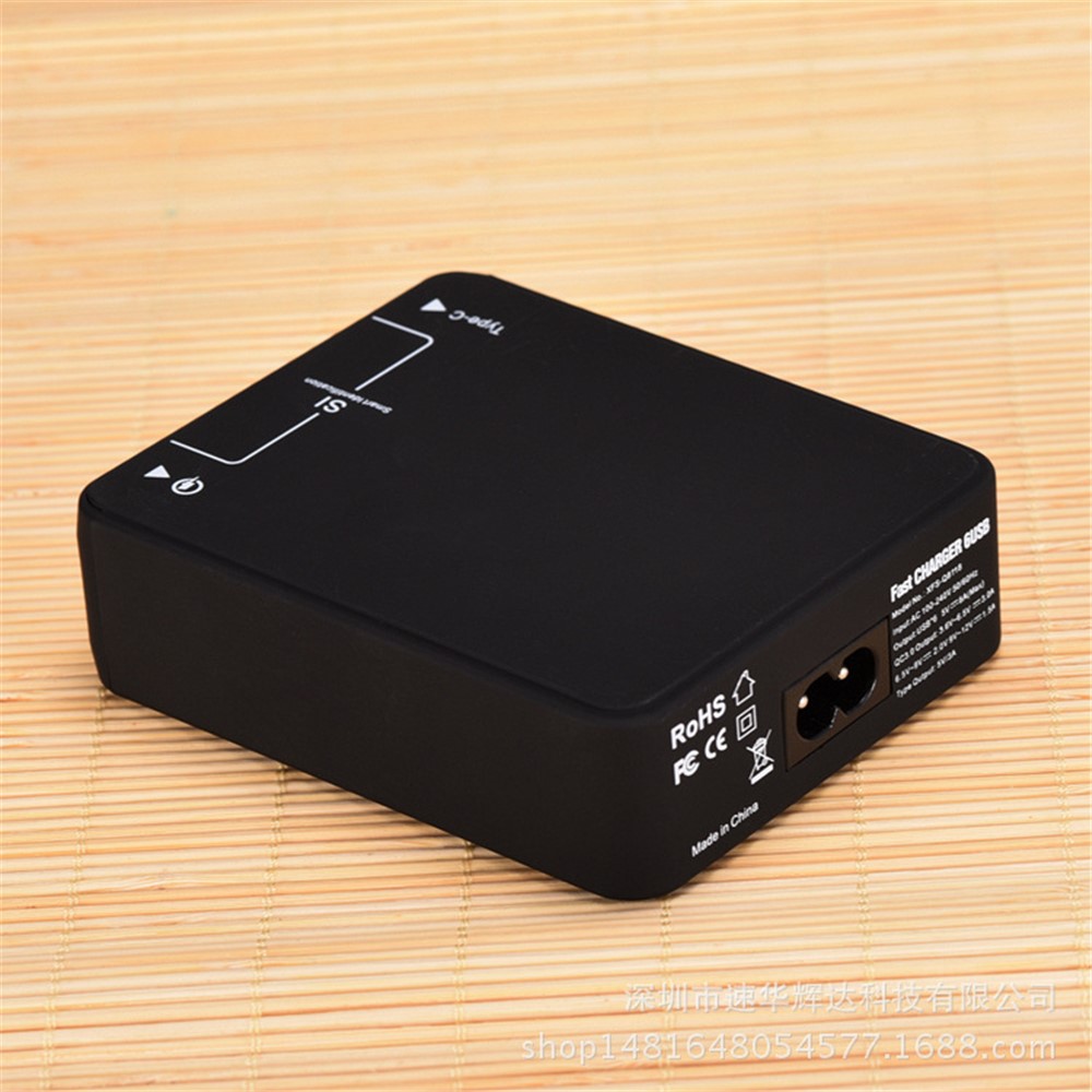 USB Wall Charger 60W with Smart Identification Quick Charge 3.0 & USB C & 4 USB Ports - UK Plug-6